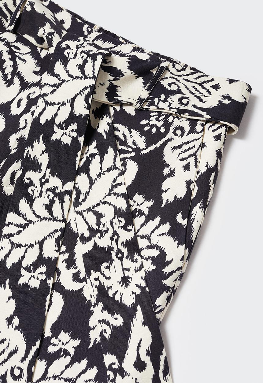 MANGO - Trousers plumas - black