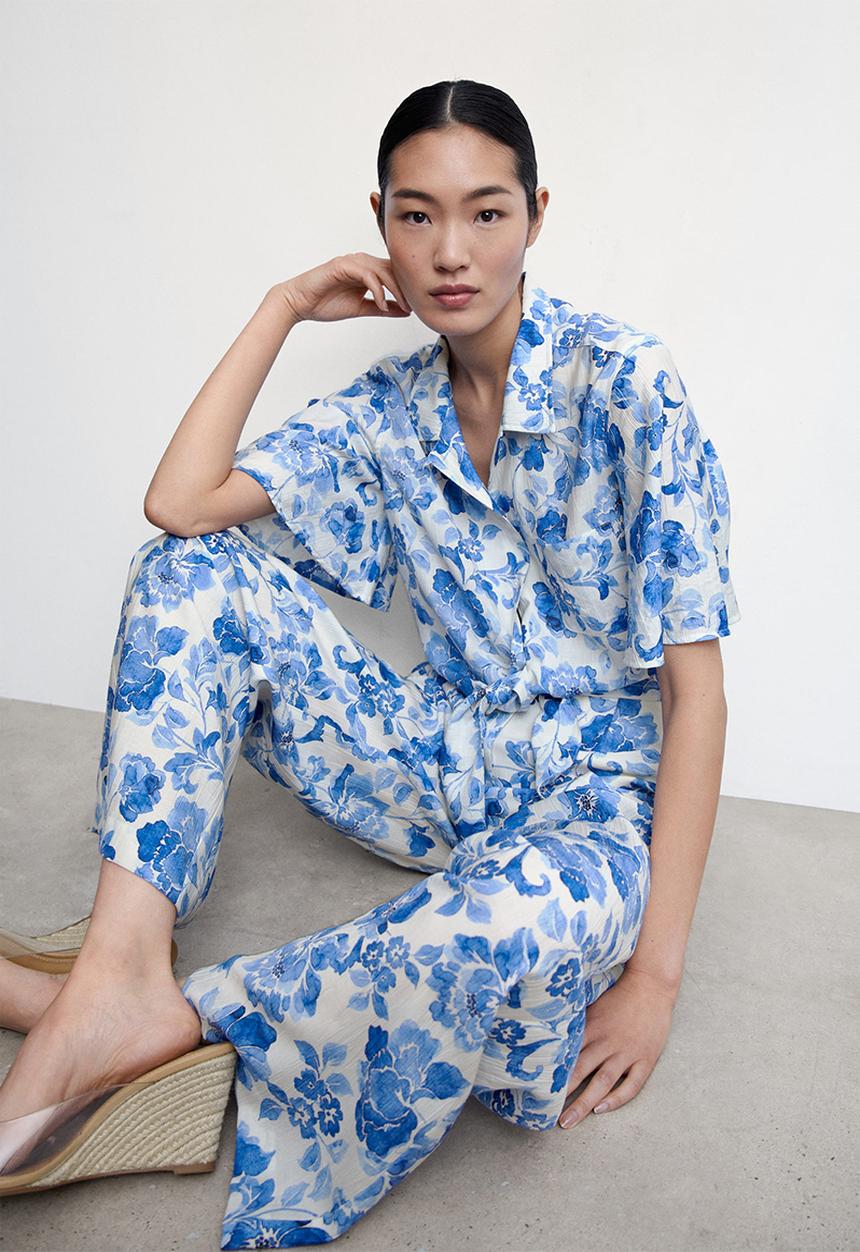 MANGO - Trousers milos - mid blue