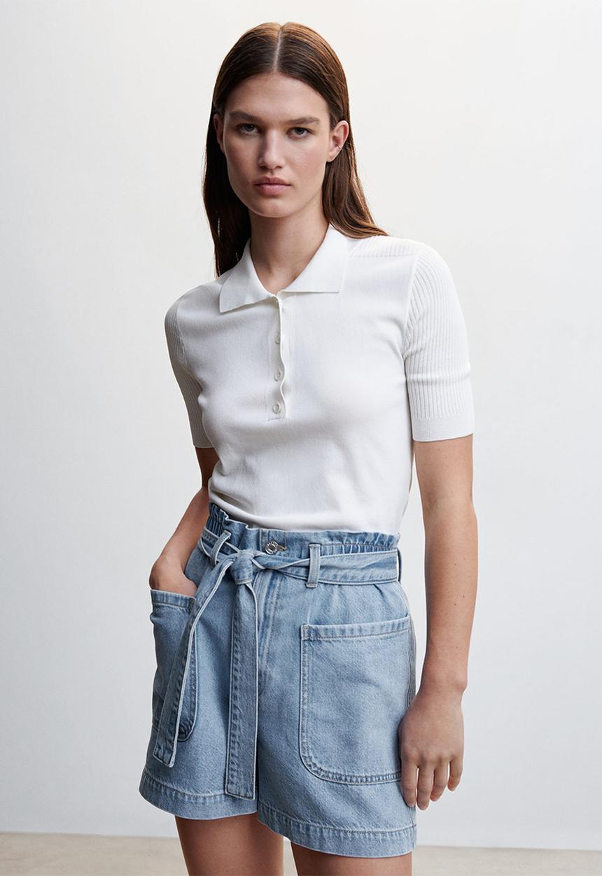 MANGO - Shorts paola - open blue