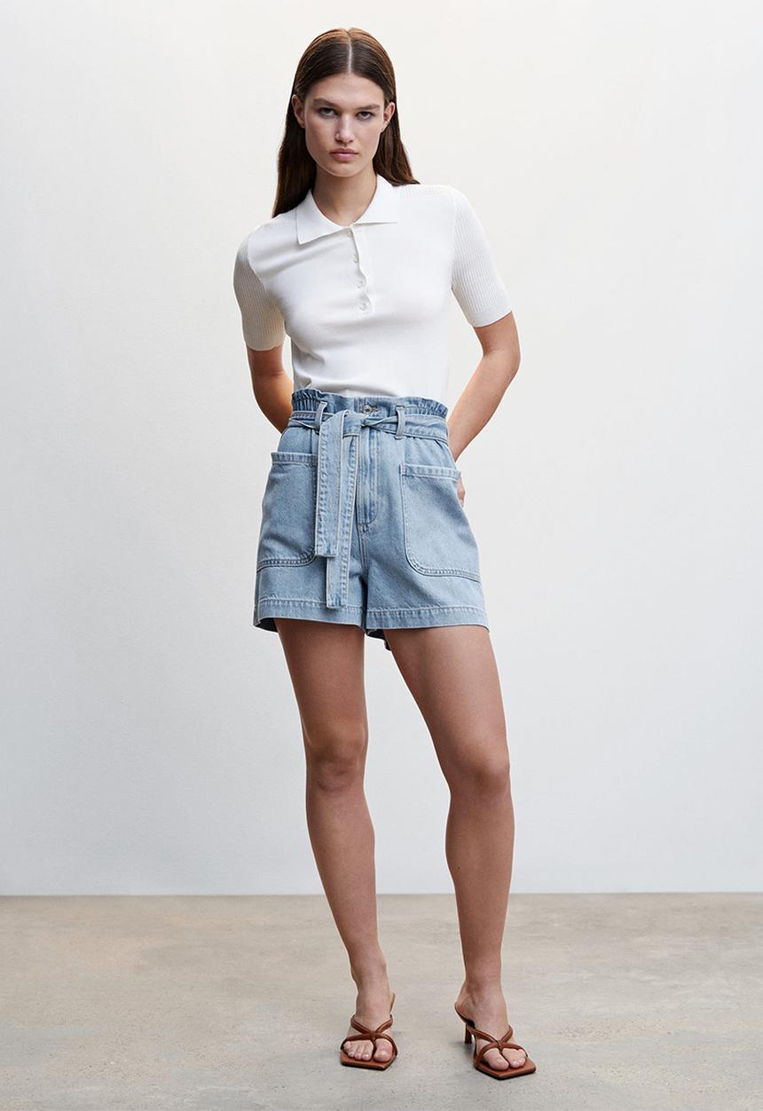 MANGO - Shorts paola - open blue