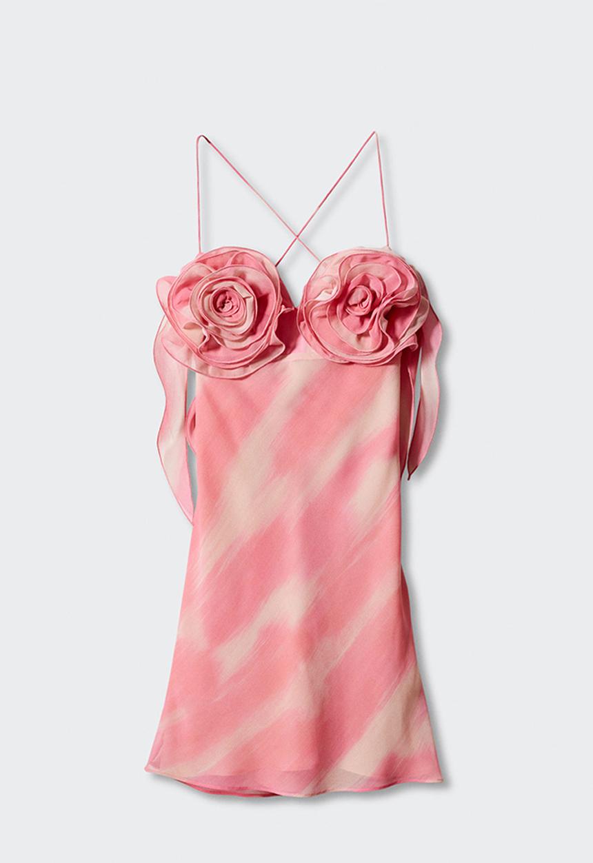 MANGO - Dress tye - pink 