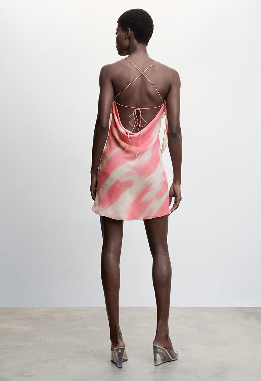 MANGO - Dress tye - pink 