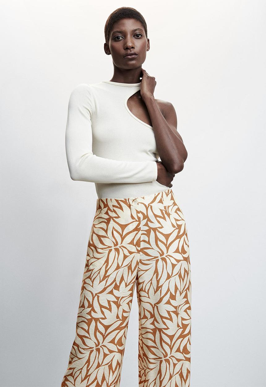 MANGO - Trousers tulipa - beige
