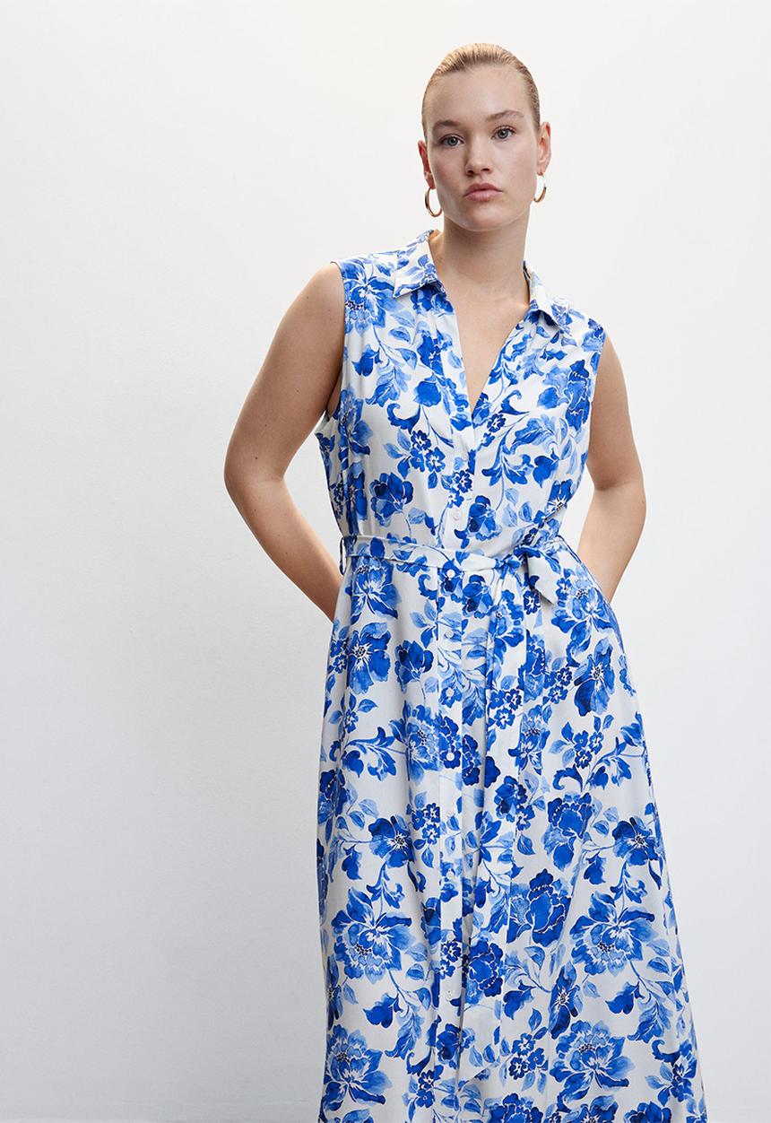 MANGO - Plus dress apple2 - mid blue