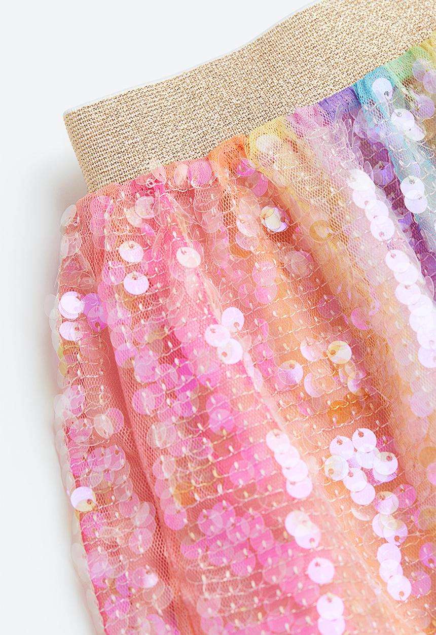 H&M - Sequined skirt - light pink gold-coloured 