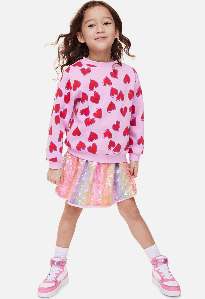 H&M - Sequined skirt - light pink gold-coloured 