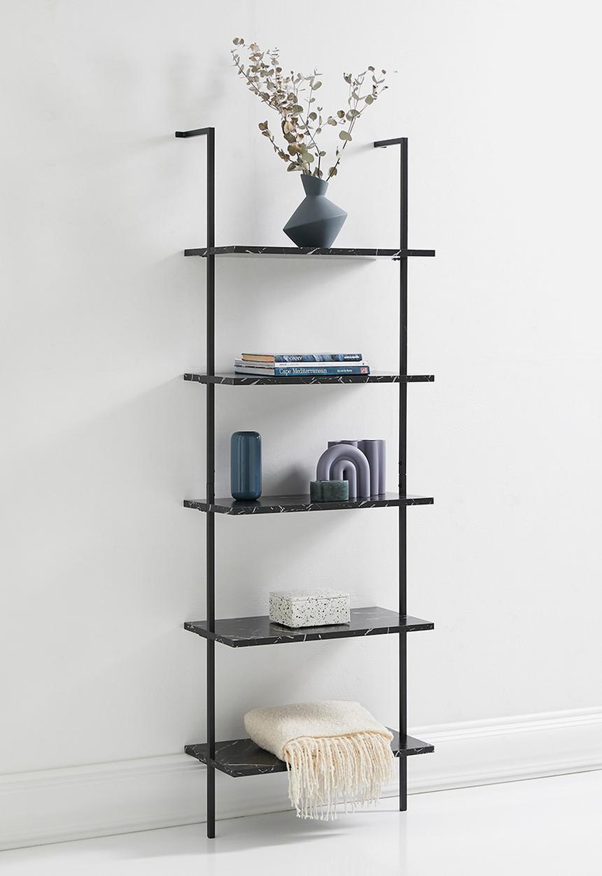 Sixth Floor - Lincoln 5 shelf unit - black 