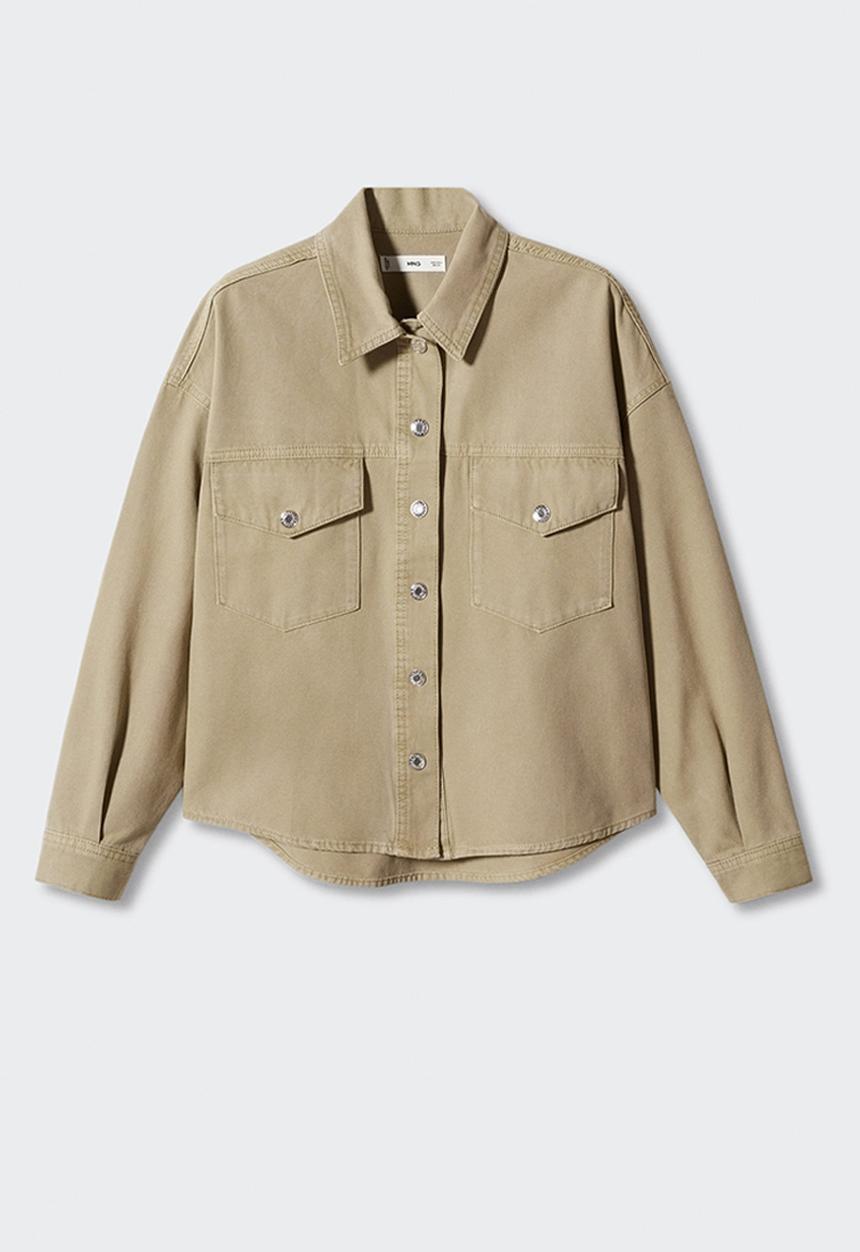 MANGO - Overshirt aimee - khaki