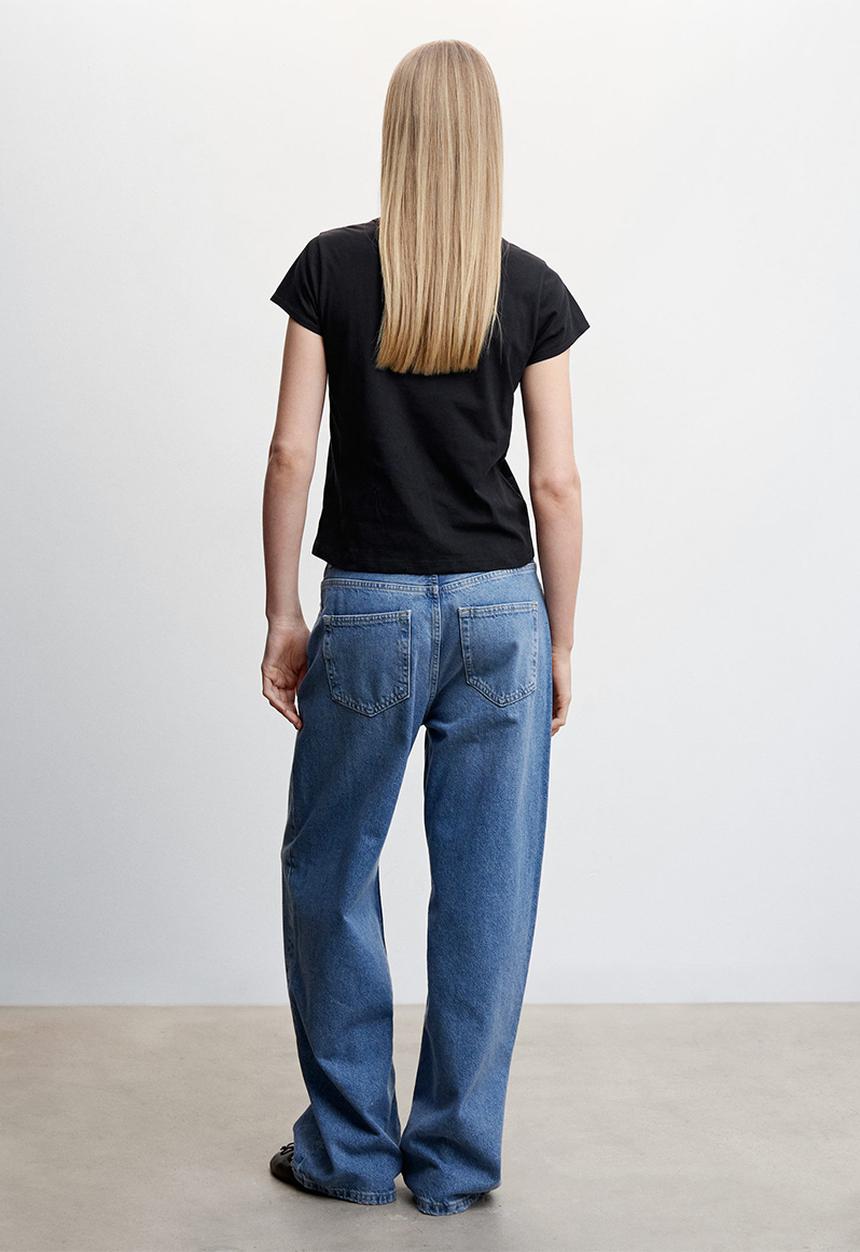 MANGO - T-shirt dine - black