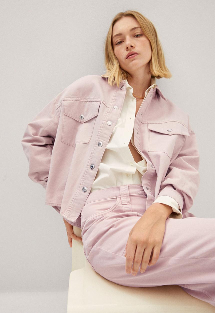 MANGO - Overshirt aimee - light pastel pink