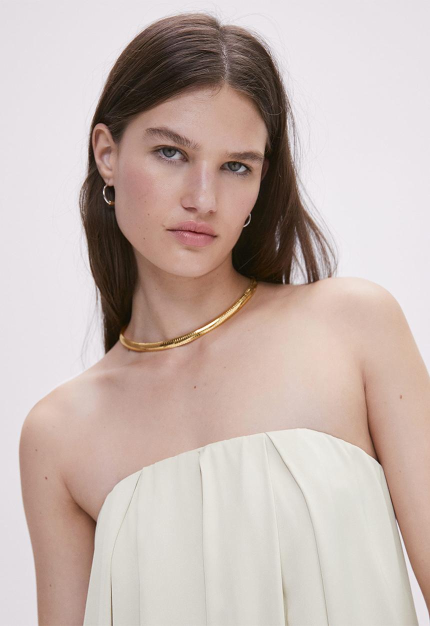 MANGO - Dress dumplin - light beige