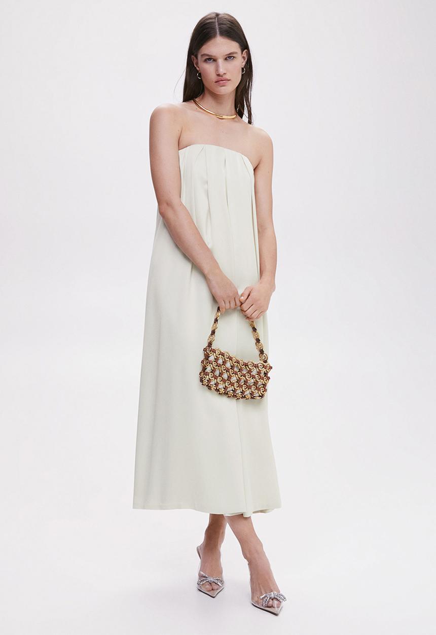 MANGO - Dress dumplin - light beige