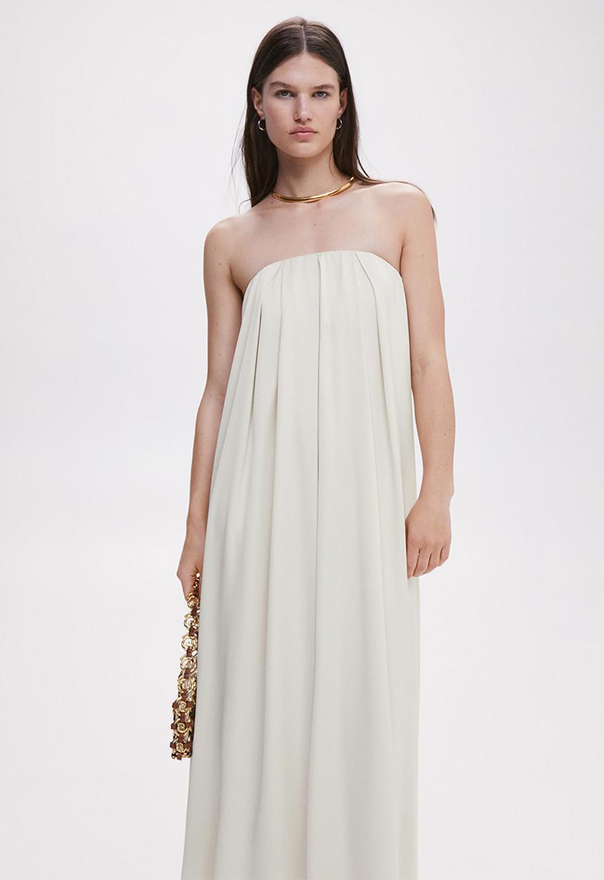 MANGO - Dress dumplin - light beige