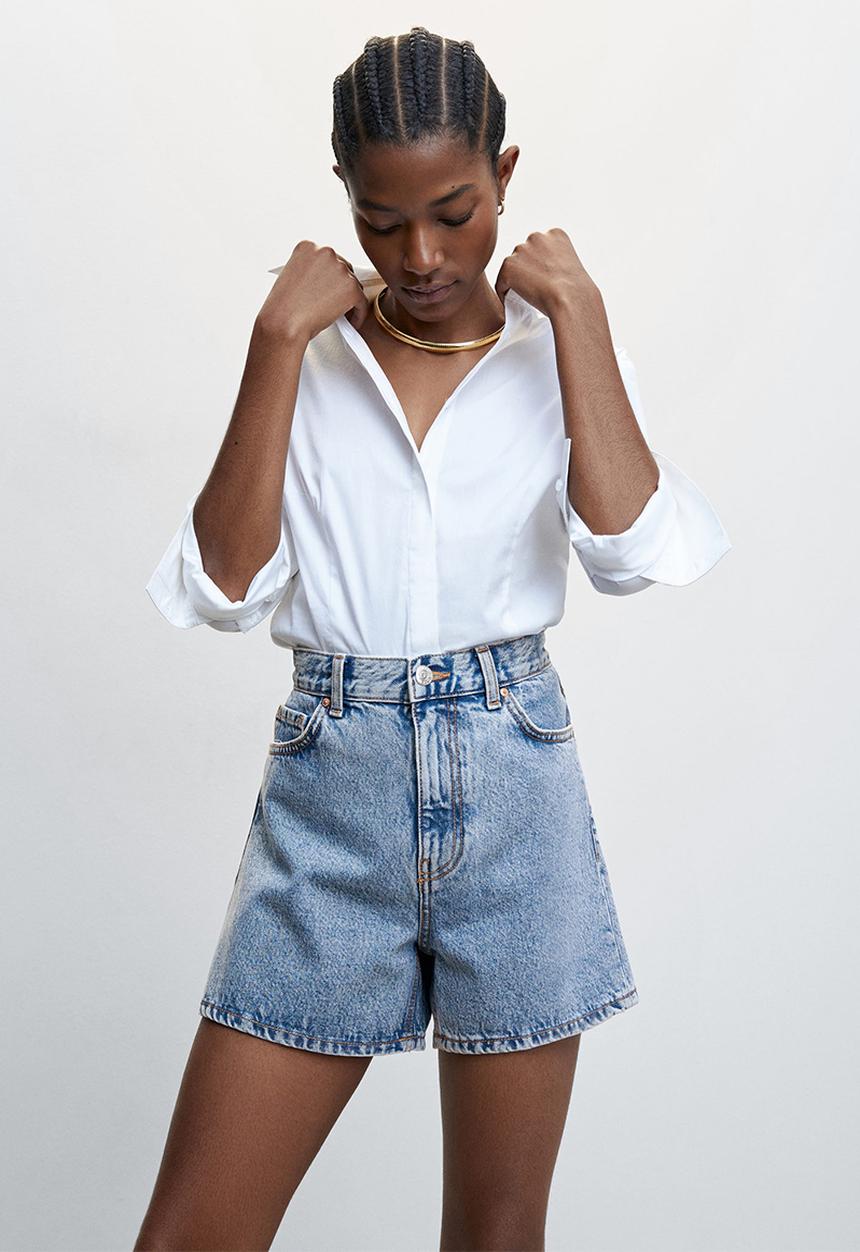 MANGO - Shorts zoe - open blue