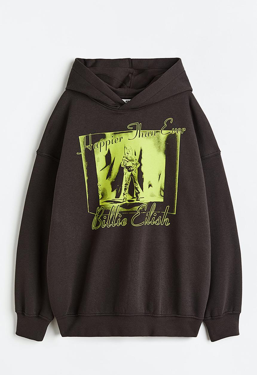 H&M - Oversized printed hoodie - black billie eilish 