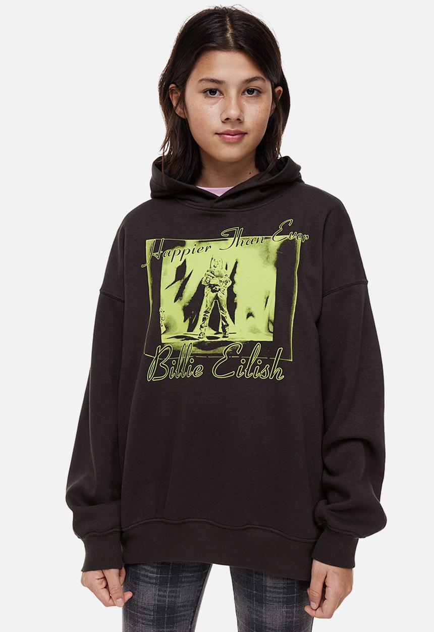 H&M - Oversized printed hoodie - black billie eilish 