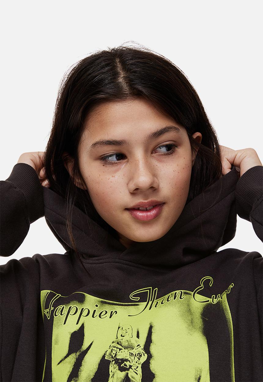 H&M - Oversized printed hoodie - black billie eilish 