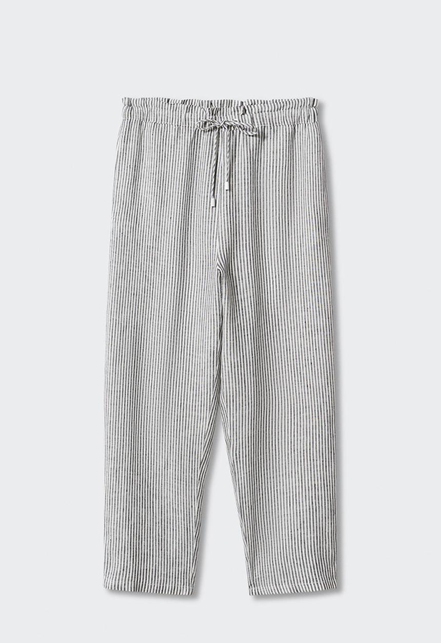 MANGO - Trousers linew - brown