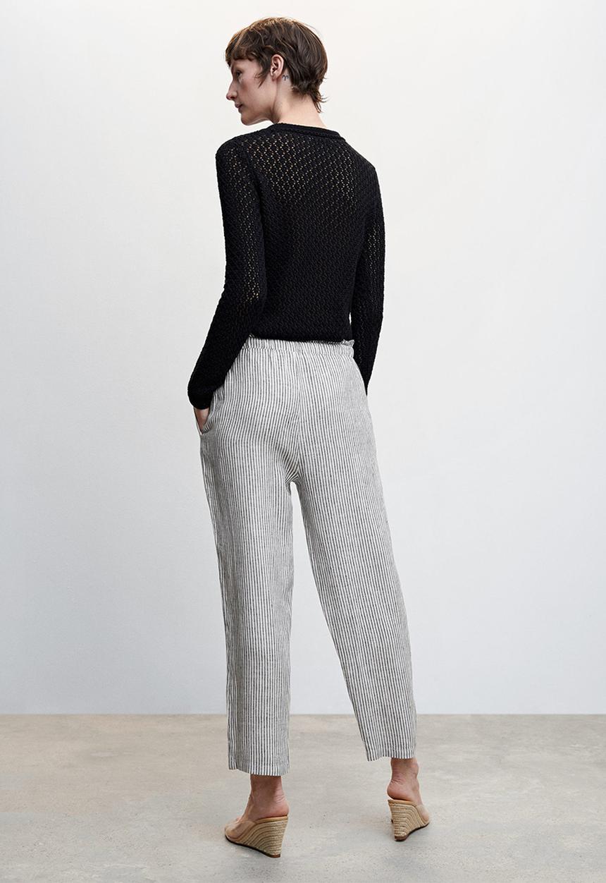 MANGO - Trousers linew - brown