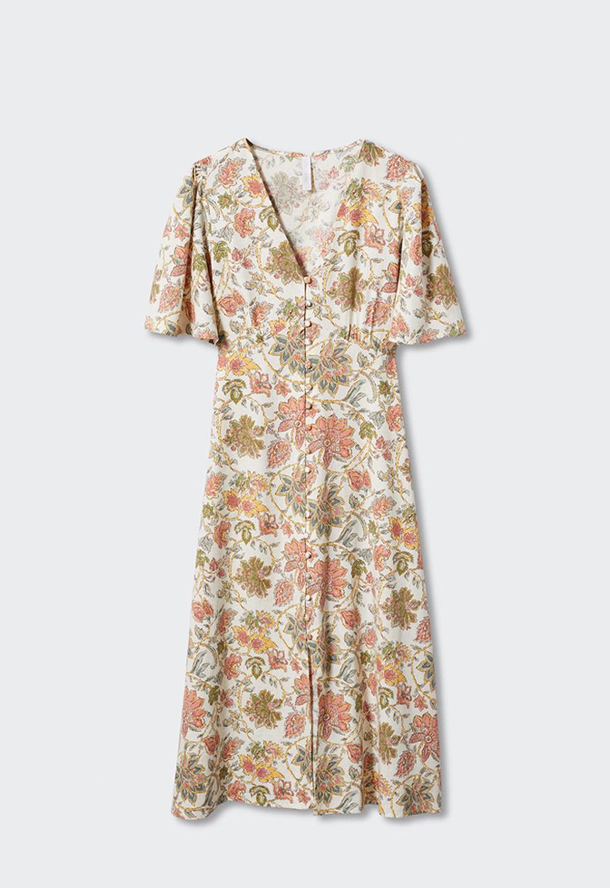 MANGO - Dress red2 - light beige