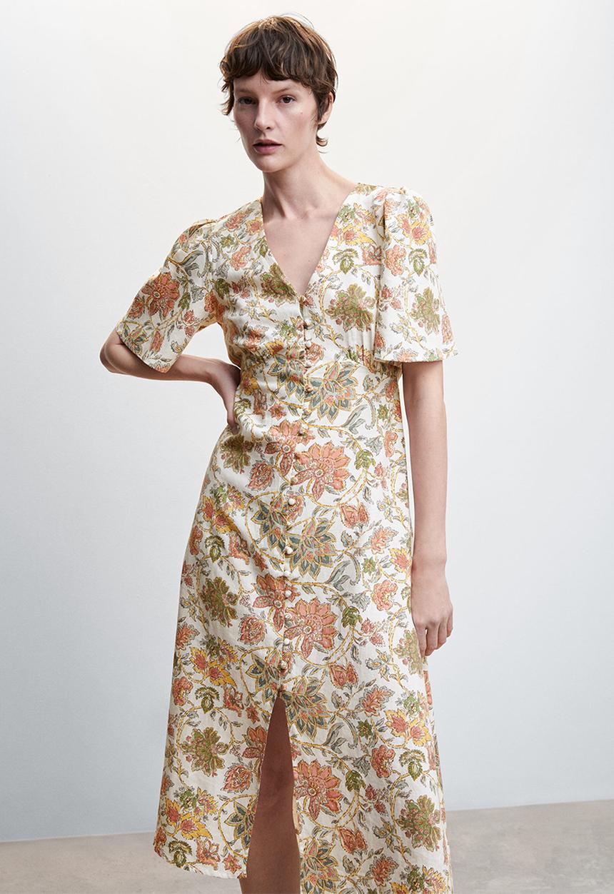 MANGO - Dress red2 - light beige