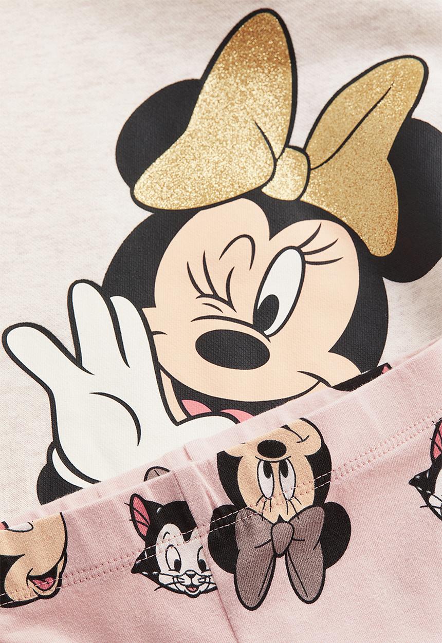 H&M - 2-piece printed set - light beige marl minnie mouse 
