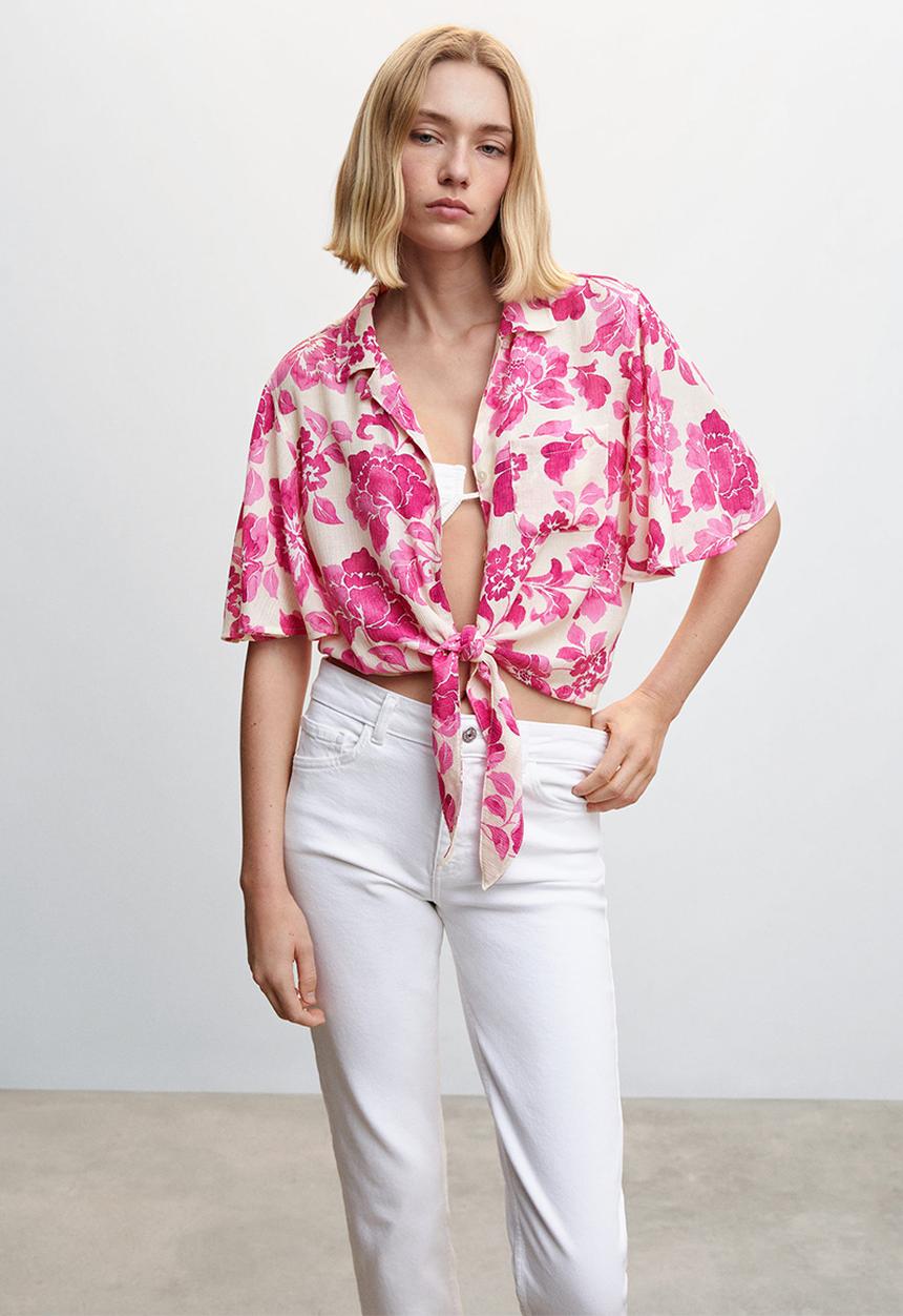 MANGO - Shirt milos - bright pink