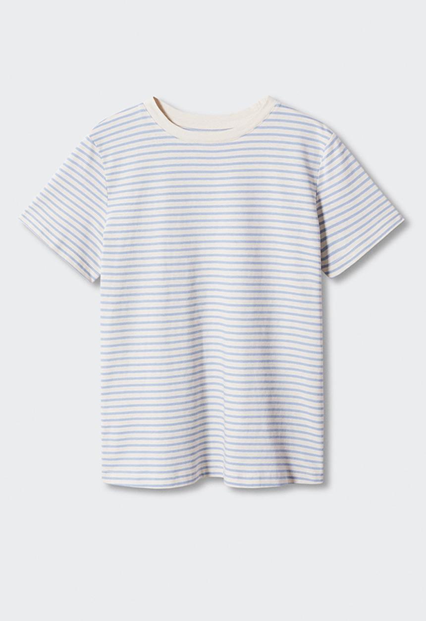 MANGO - T-shirt chalaca - mid blue