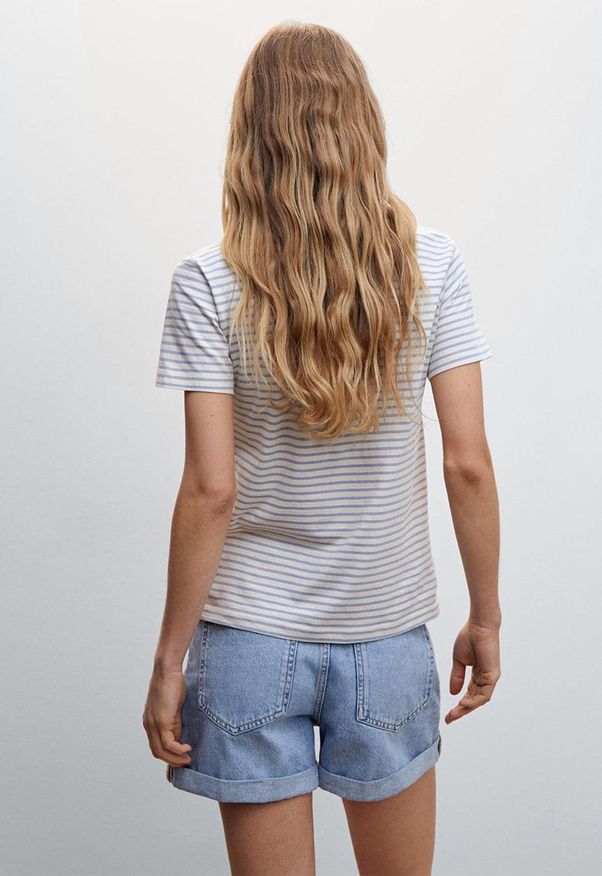 MANGO - T-shirt chalaca - mid blue