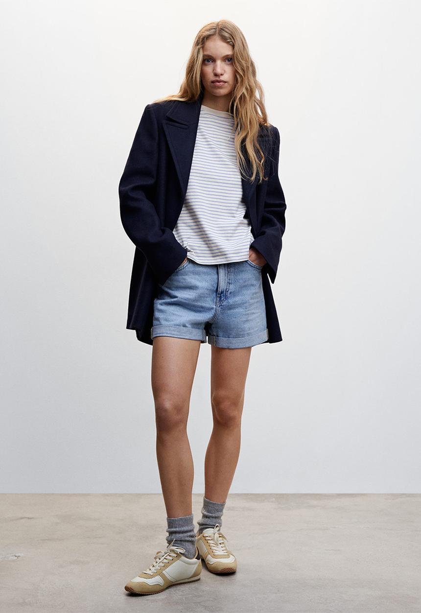 MANGO - T-shirt chalaca - mid blue