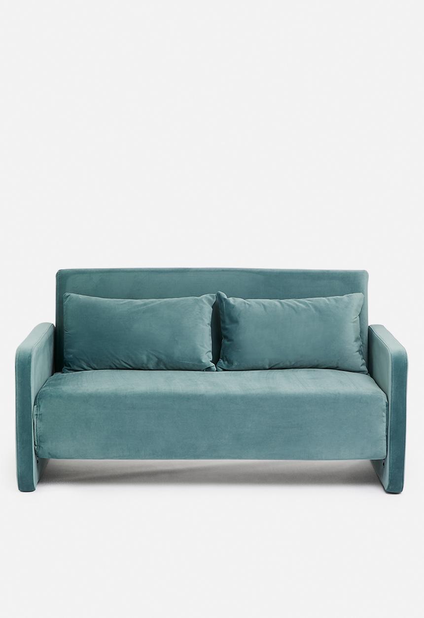SF Collection - Santiago double sofa bed - slate blue velvet