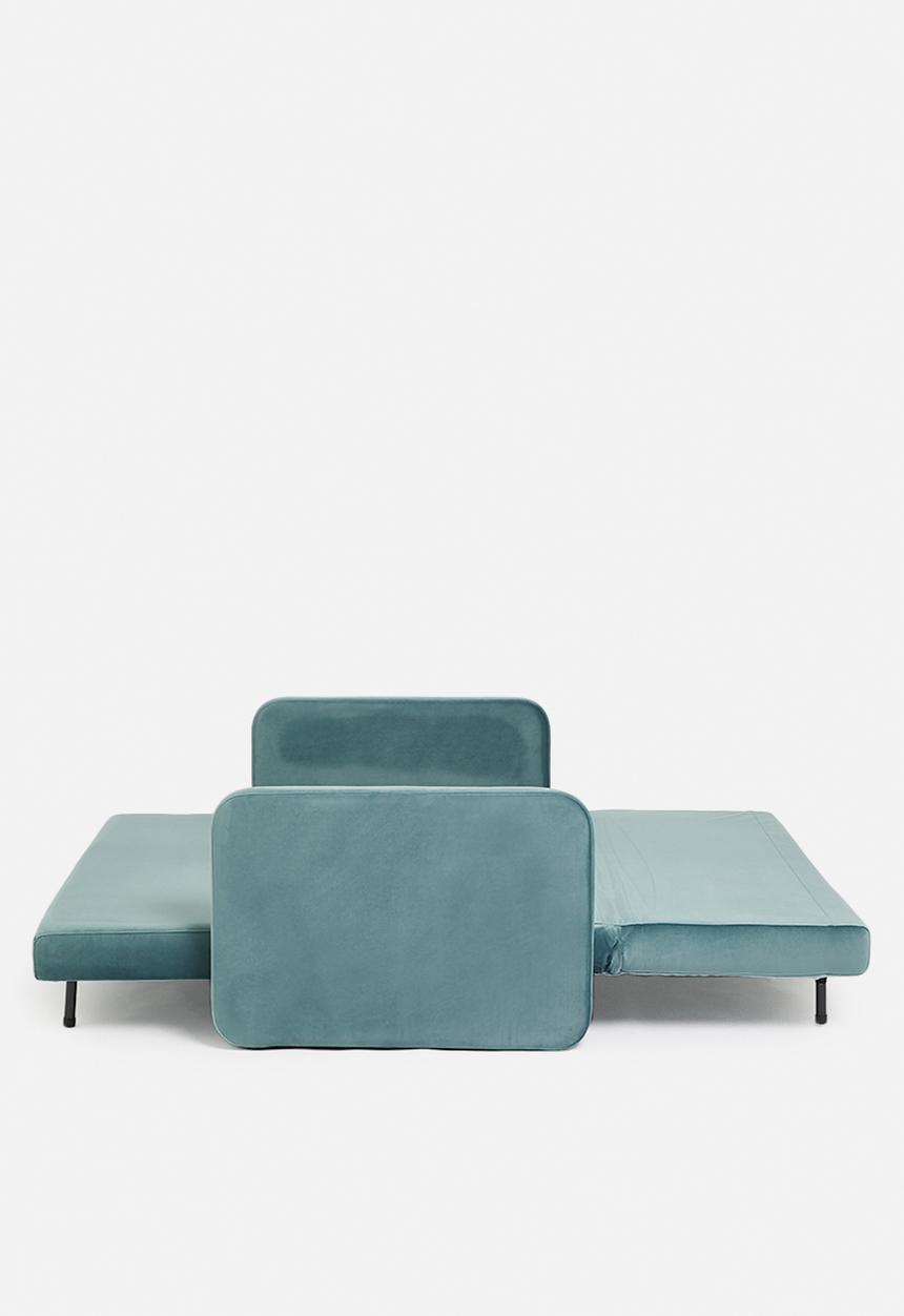 SF Collection - Santiago double sofa bed - slate blue velvet