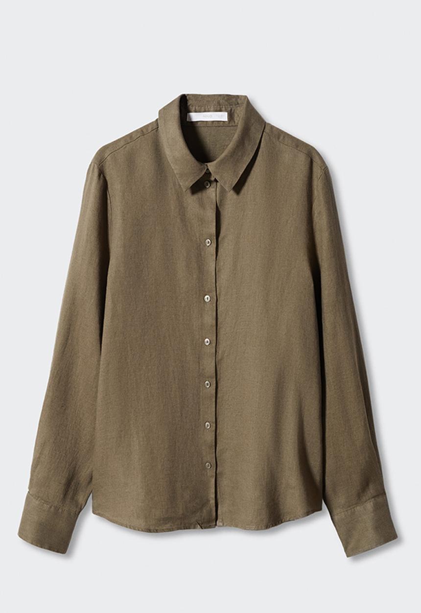 MANGO - Shirt lino - khaki