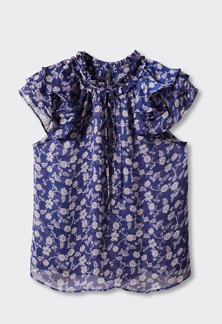 MANGO - Blouse flori - mid blue