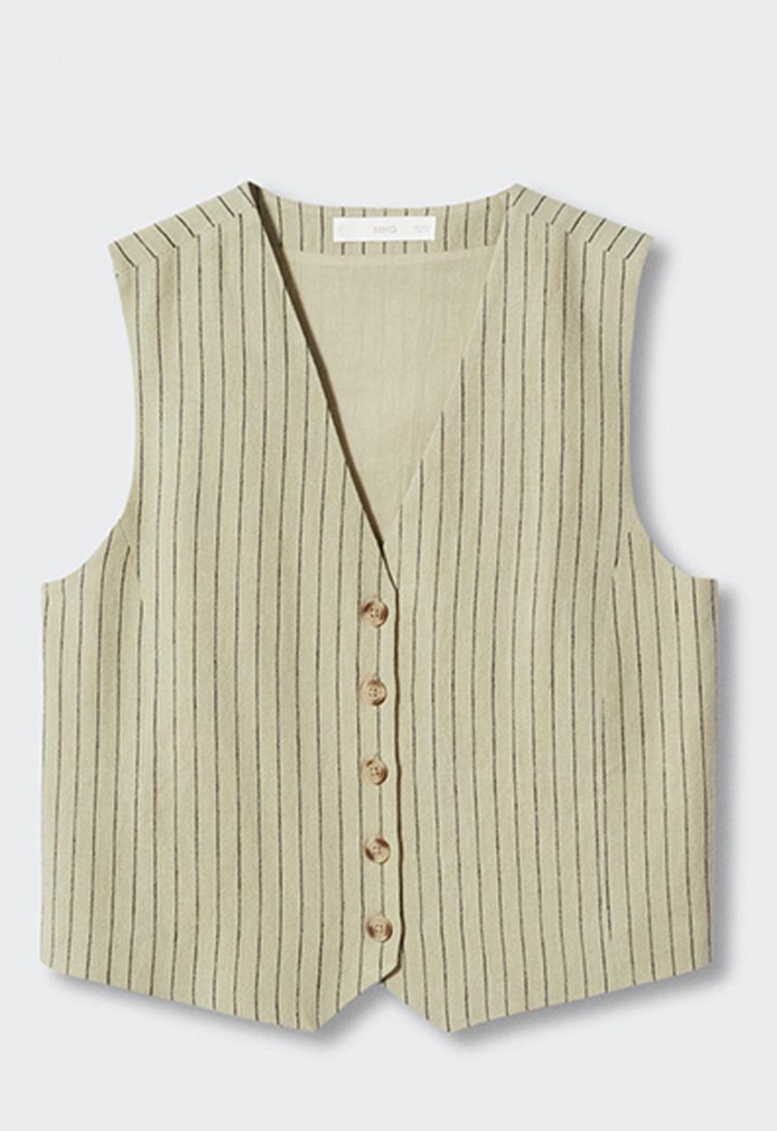 MANGO - Waistcoat baliI - light green
