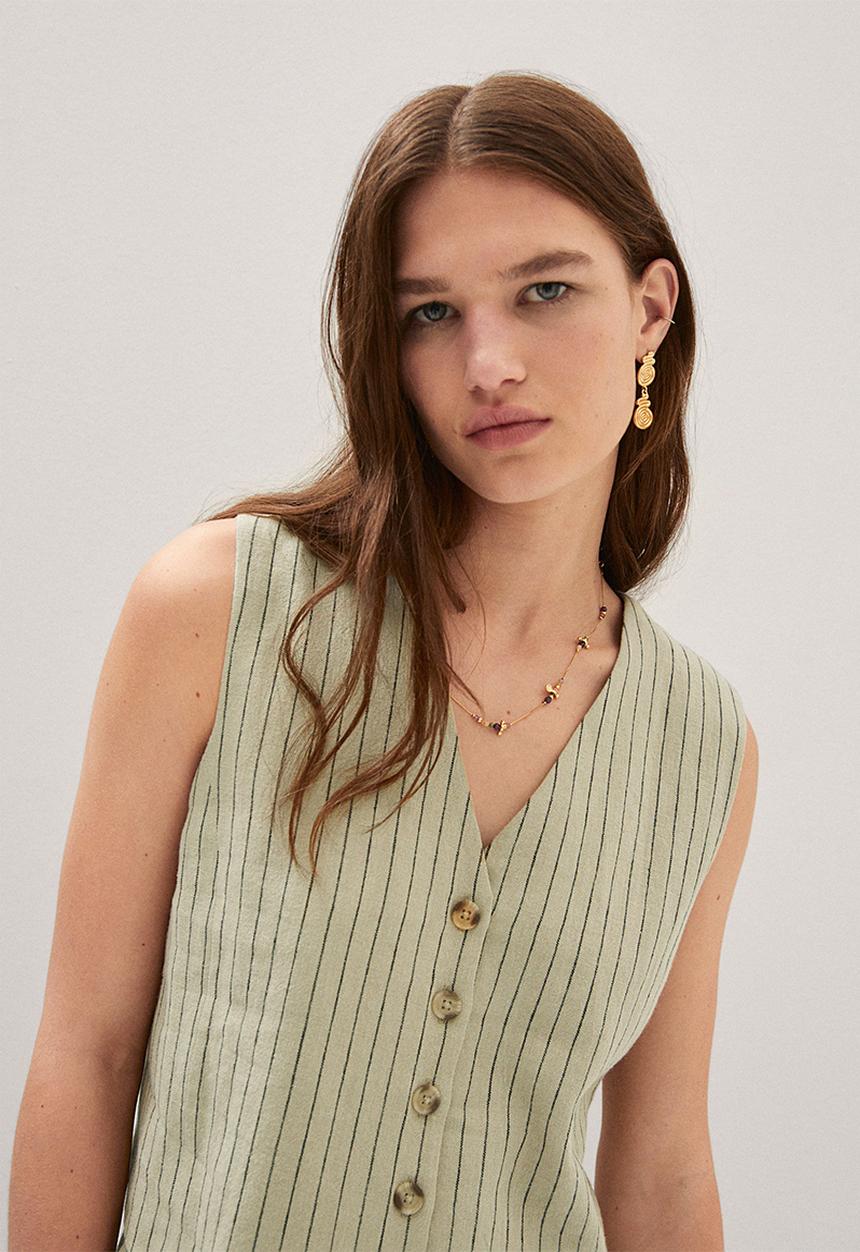 MANGO - Waistcoat baliI - light green
