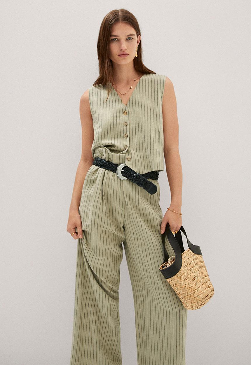 MANGO - Waistcoat baliI - light green