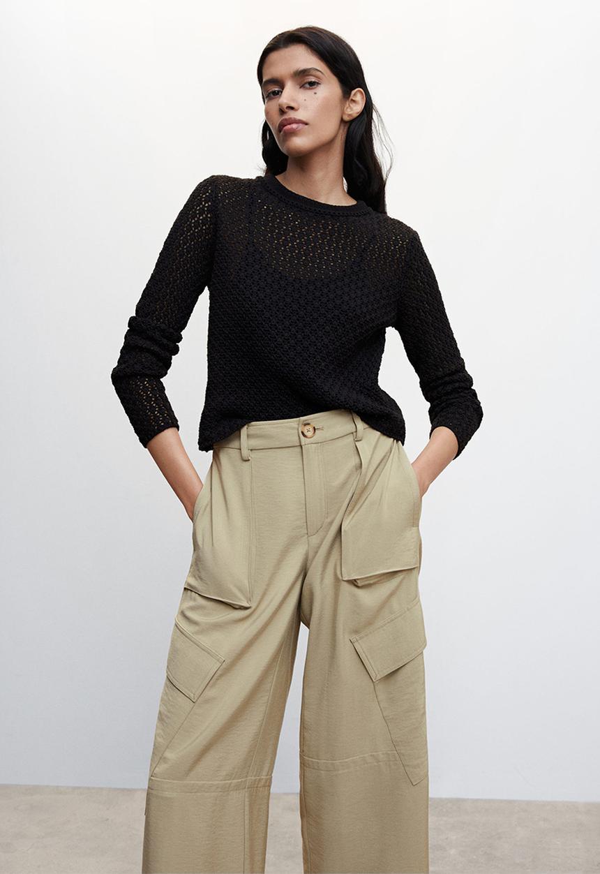 MANGO - trousers brownie - light pastel grey