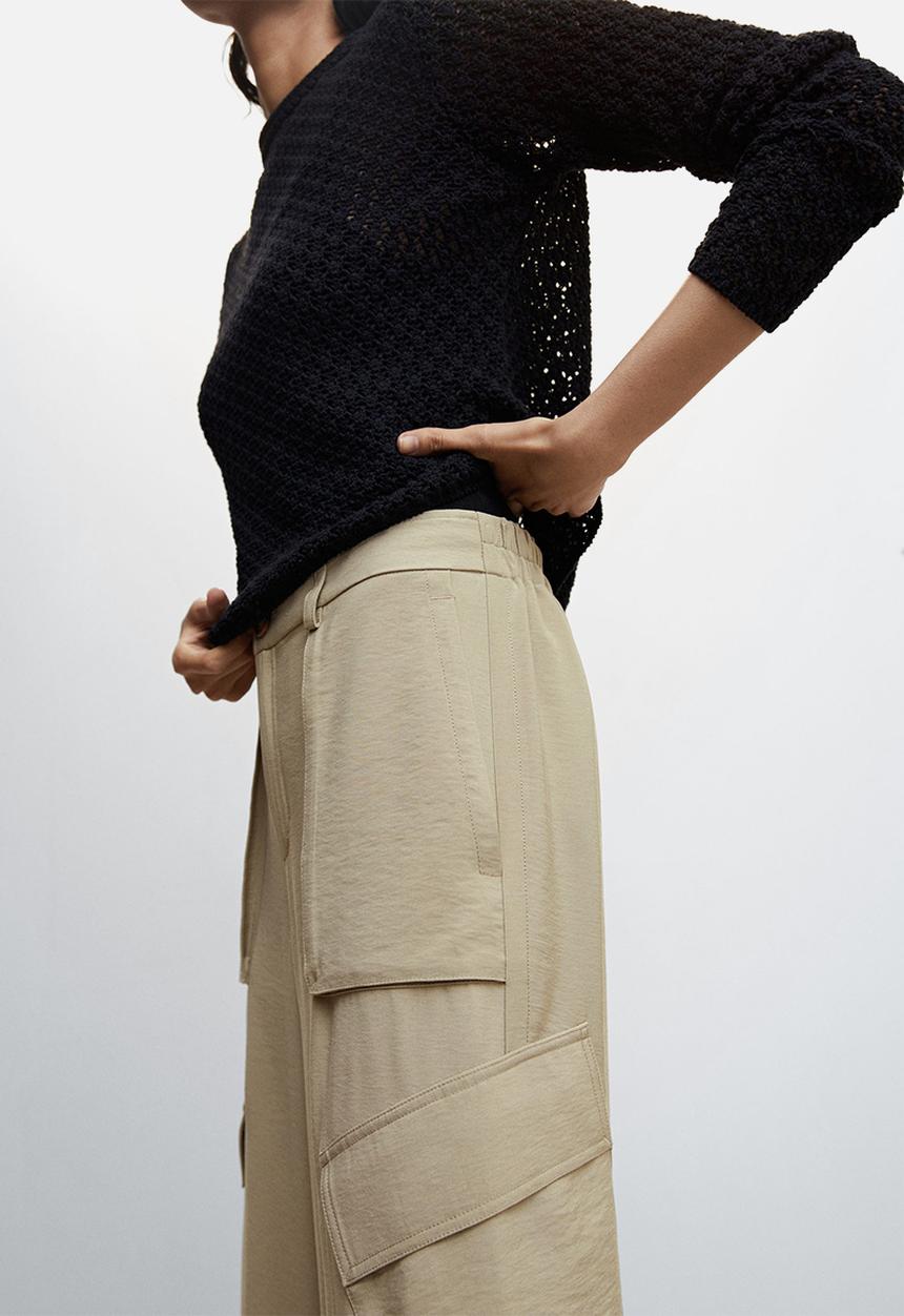 MANGO - trousers brownie - light pastel grey