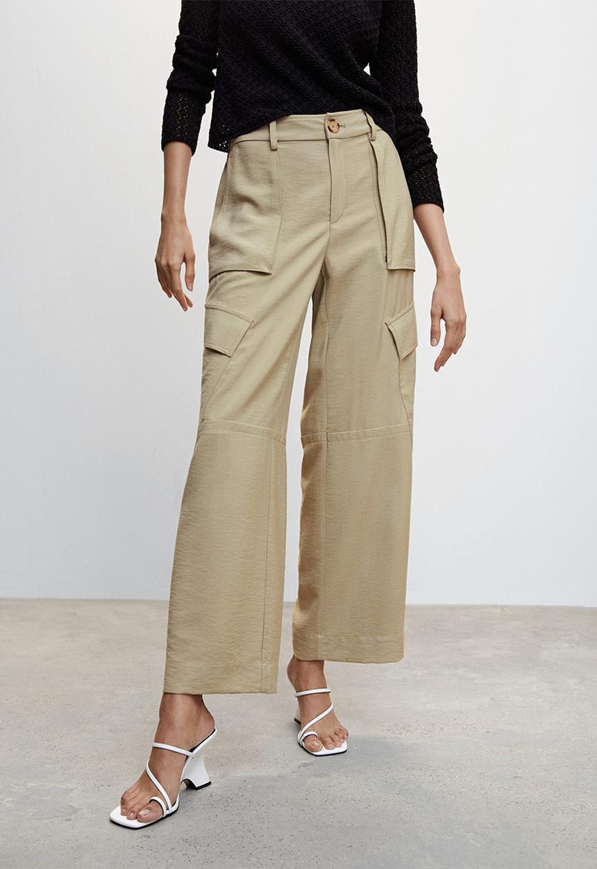 MANGO - trousers brownie - light pastel grey