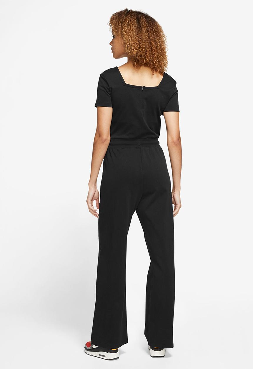 Nike - W nsw jersey short sleeve jumpsuit - black/white