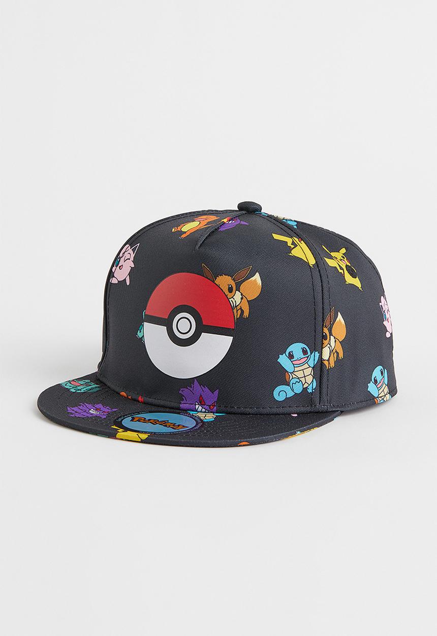 H&M - Printed twill cap - black/pokémon