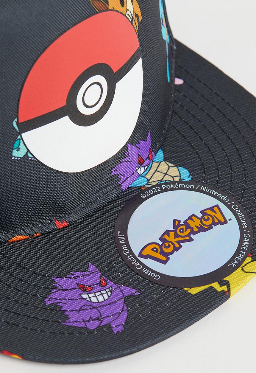 H&M - Printed twill cap - black/pokémon