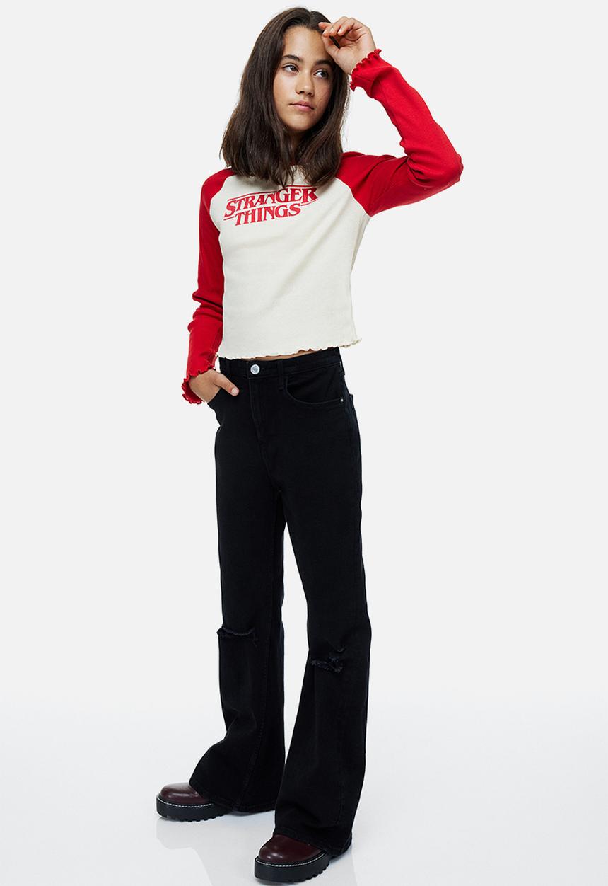 H&M - Comfort stretch flare fit high jeans - black