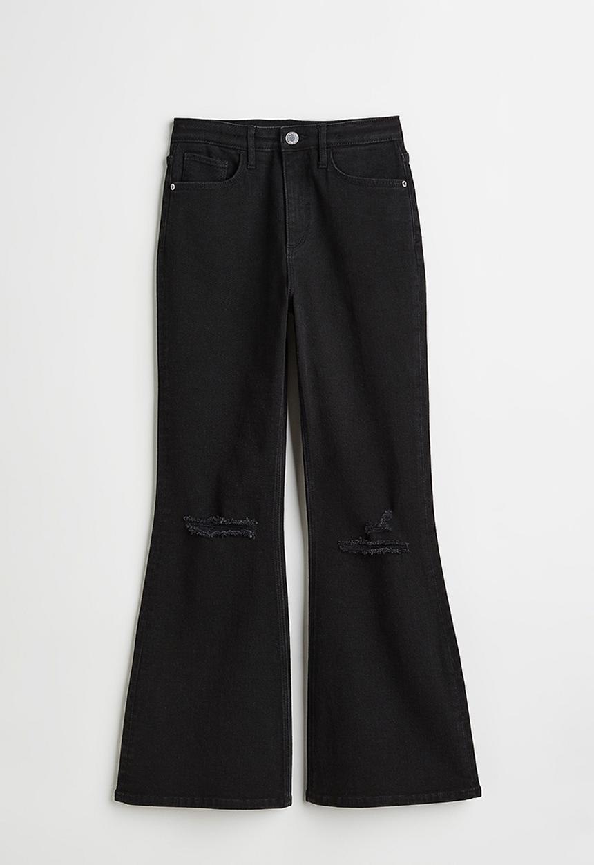 H&M - Comfort stretch flare fit high jeans - black