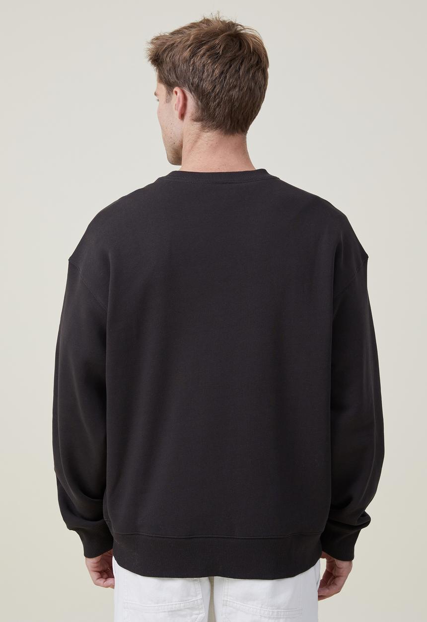 Cotton On - Oversized graphic sweater - washed black/yellowstone