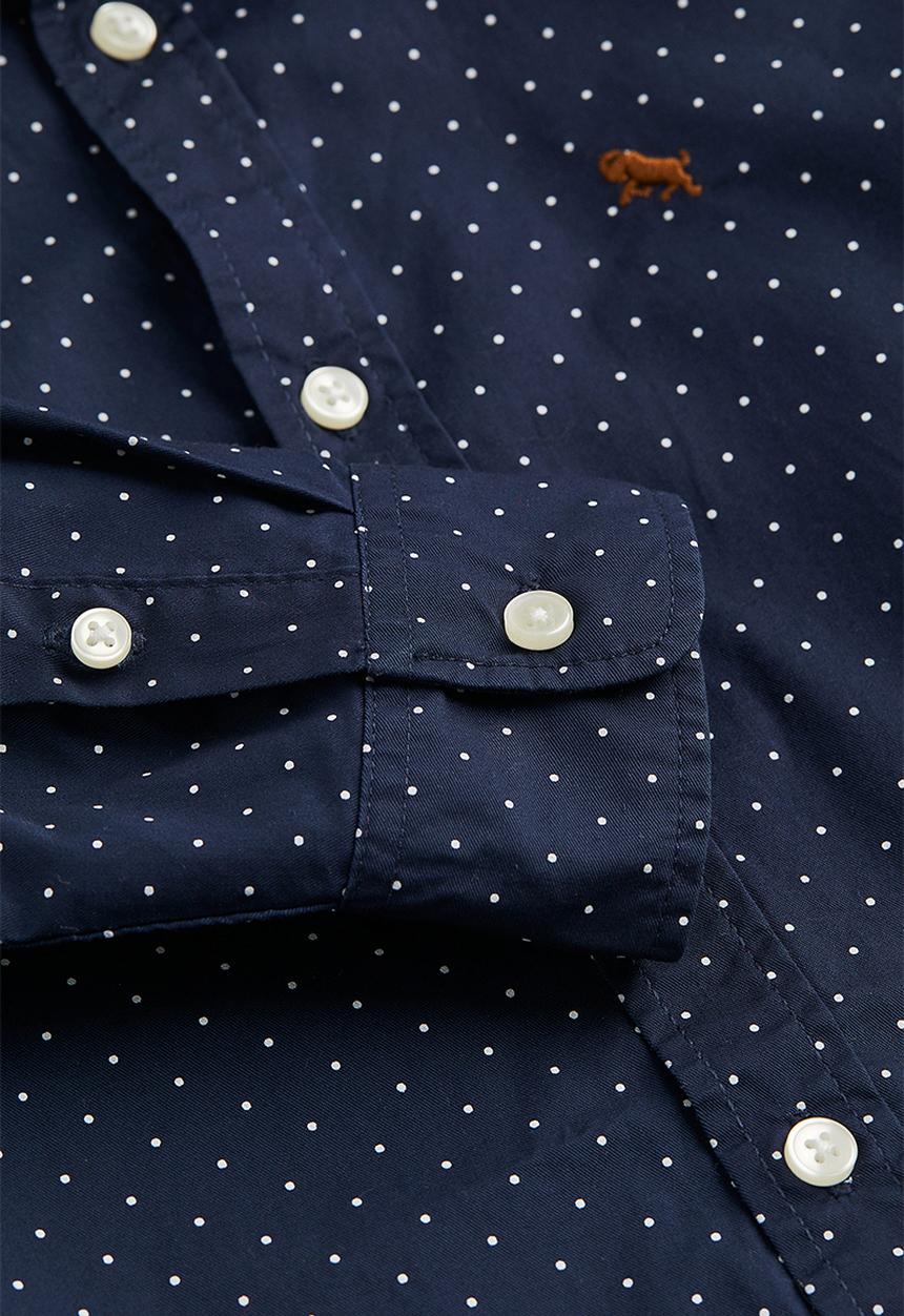 H&M - Cotton shirt - navy blue/spotted 