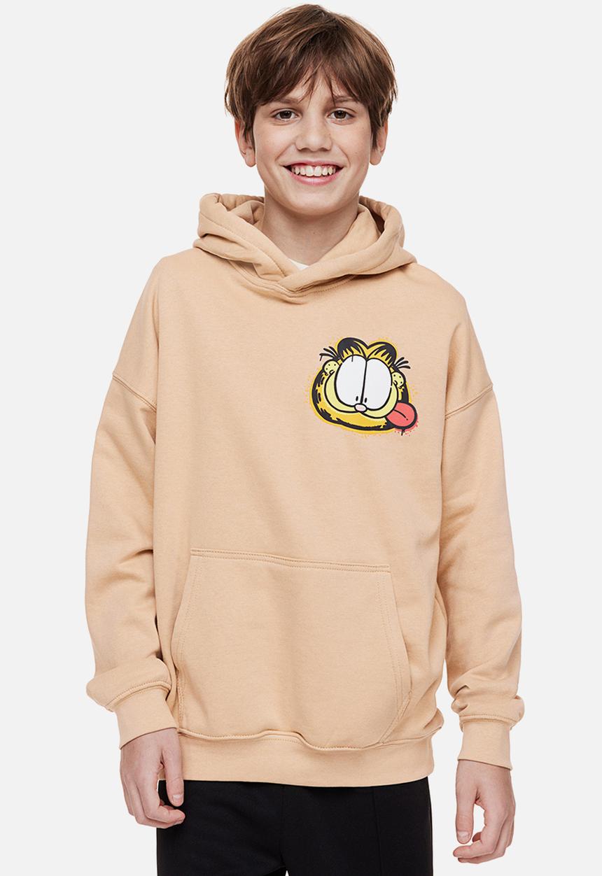 H&M - Oversized printed hoodie - beige/garfield