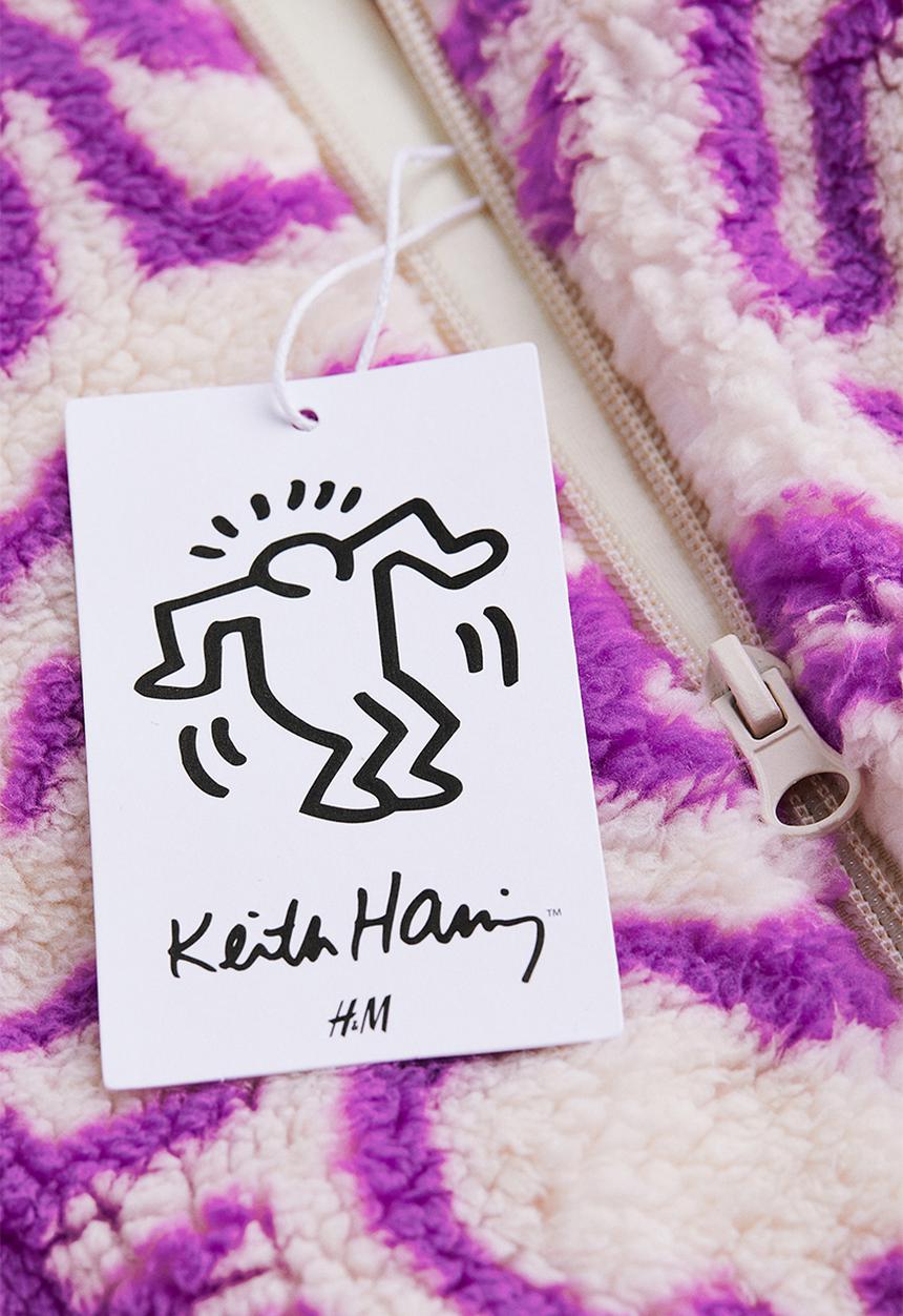 Teddy zip-through hoodie - purple/keith haring - 1127291001