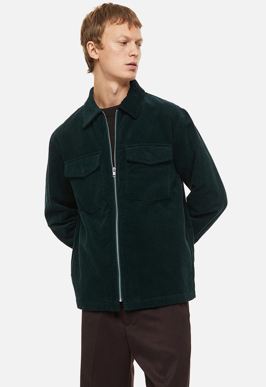 H&M - Corduroy overshirt - forest green 